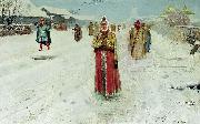 Andrei Ryabushkin Sunday. oil painting
